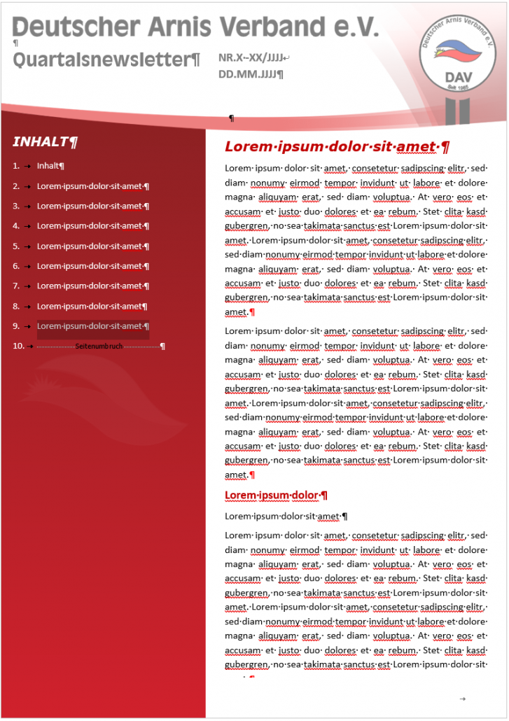 Deutscher Arnis Verband Newsletter